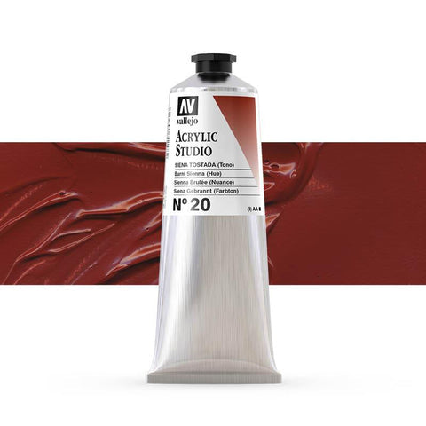 VALLEJO ACRYLIC STUDIO 20:125ML. BURNT SIENNA - Al Masam Stationery LLC