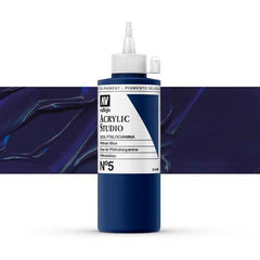 Vallejo Acrylic Studio 5: 200 Ml. Phthalo Blue
