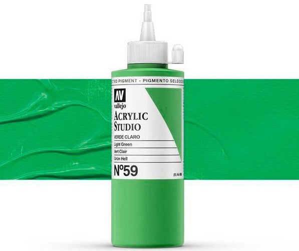 VALLEJO ACRYLIC STUDIO 59: 200 ML. GREEN LIGHT - Al Masam Stationery LLC