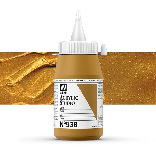 VALLEJO ACRYLIC STUDIO 938-500ML. GOLD - Al Masam Stationery LLC