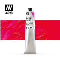 VALLEJO ACRYLIC STUDIO FLUORESCENT 34:58ML. FLUORESCENT RED PINK - Al Masam Stationery LLC