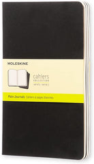 Moleskine Cashier Plain Large Size Notebook Set of 3 Pcs Black - Al Masam Stationery LLC