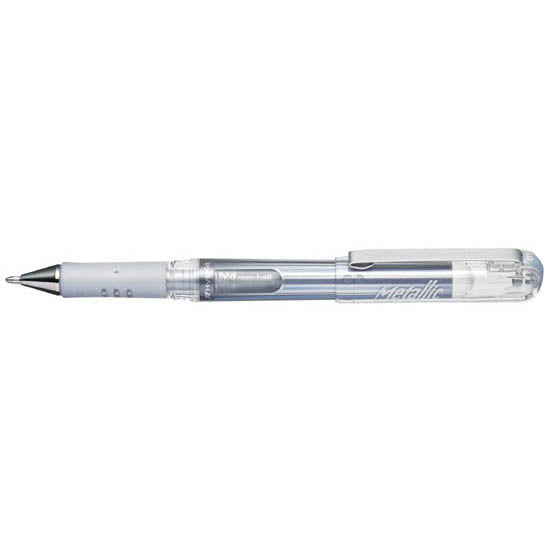 Pentel Hybrid DX K230M Gel Grip Pen Metallic White - Al Masam Stationery LLC Main image
