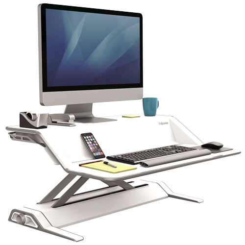 Fellowes Lotus Sit-Stand Workstation - White - Al Masam Stationery LLC