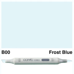 Achieve stunning blue hues with the COPIC CIAO MARKER B 00 FROST BLUE. With its special Frost Blue pigment, this marker delivers vibrant color that is perfect for adding depth and dimension to your artwork. Its versatile chisel and brush tips allow for smooth and precise strokes, making it a must-have for any artist.