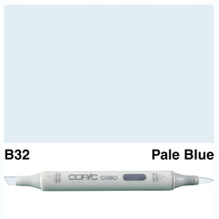 Introducing the COPIC CIAO MARKER B 32 PALE BLUE, the perfect tool for creating vibrant and precise designs. With its rich and fade-resistant color, this marker allows for smooth and effortless strokes, making it a must-have for any artist or designer. Take your work to the next level with the COPIC CIAO MARKER B 32 PALE BLUE.