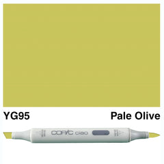 The COPIC CIAO MARKER YG 95 PALE OLIVE features a long-lasting, alcohol-based ink that provides vibrant and smooth color. Perfect for artists and designers, this marker offers precise control and easy blending for stunning results. Enjoy the benefits of this high-quality, professional grade marker in a beautiful pale olive hue.