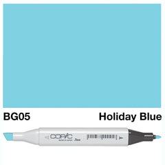 The COPIC SKETCH MARKER BG 05 HOLIDAY BLUE is a high-quality marker designed for artists and designers. With its vibrant holiday blue color, this marker allows for precise and consistent lines, making it perfect for shading, blending, and layering. Its alcohol-based ink dries quickly, creating a smooth and flawless finish. Perfect for adding a pop of color to your holiday illustrations and designs.