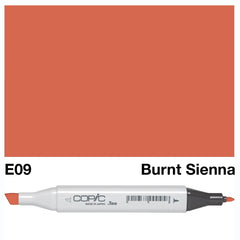 Enhance your artwork with the rich and vibrant color of the COPIC Sketch Marker E 09 Burnt Sienna. With a wide range of shades and a refillable nib, this marker offers long-lasting use for professional-level illustrations and designs. Create depth and dimension with ease using this high-quality marker.