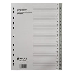 Atlas 1-20 Plastic Divider A4 - Al Masam Stationery LLC