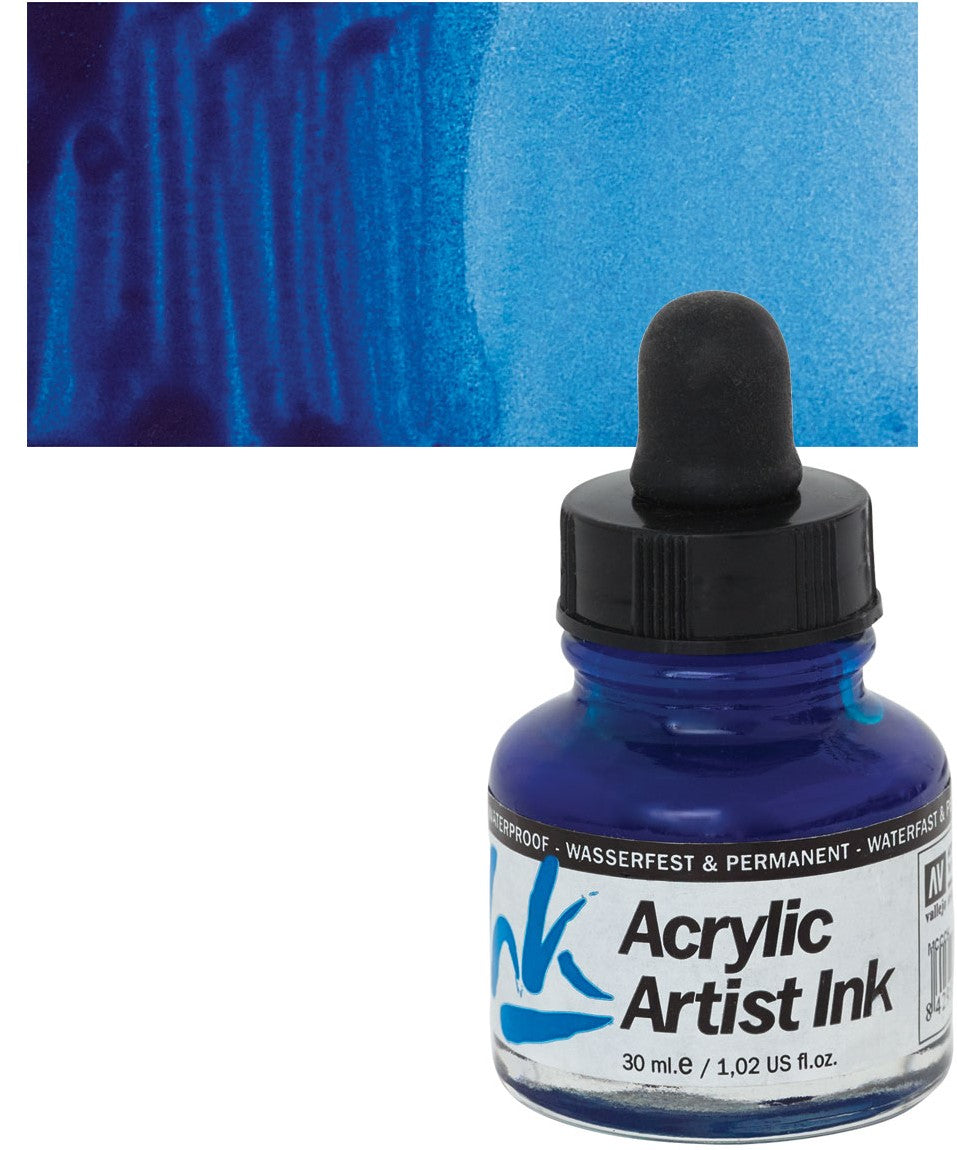 VALLEJO ACRYLIC ARTIST INK 30ML. PRUSSIAN BLUE - Al Masam Stationery LLC