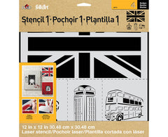 Folkart ED ROTH STENCIL LONDON SET 12 X 12