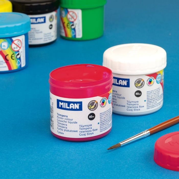 Box 6 jars 40 ml poster paint assorted colours
