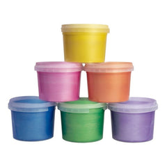 Case 6 pots 100 ml finger paint, metallic colours