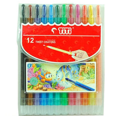 TITI Twist Crayons 12Color 5.8mm x 140mm Hang Sell - Al Masam Stationery LLC