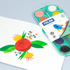 Opaque watercolour tablets 30 mm with brush - Al Masam Stationery LLC