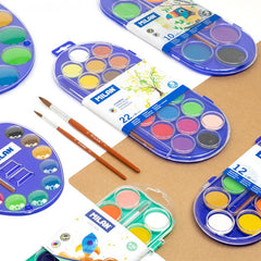 Watercolour tablet 45 mm with 2 brushes and white tube - Al Masam Stationery LLC