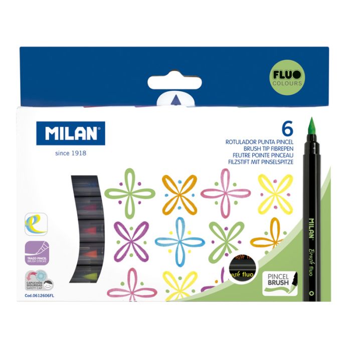Brush tip fibrepens Fluo colours