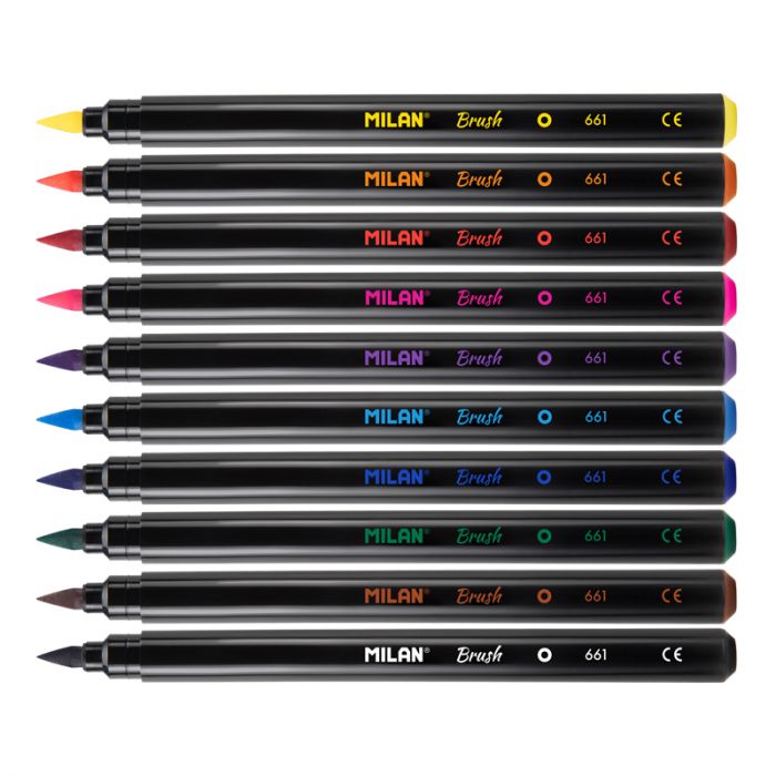 Brush tip  fibrepens - (Pack of 10) - Al Masam Stationery LLC