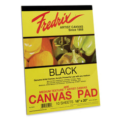 Fredrix Canvas Pads Black (16x20)"- 10 Sheets