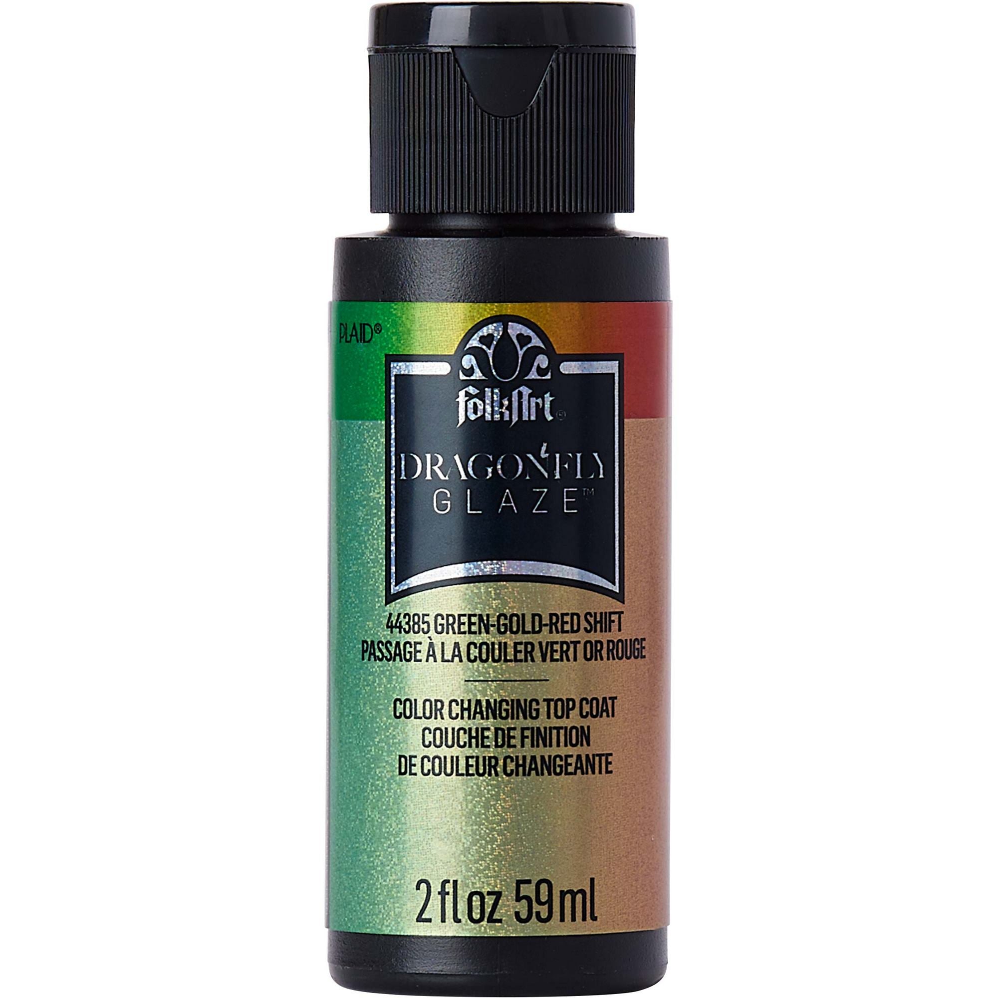 Folk Art Dragonfly Glaze Multisurface Paint - Green-Gold-Red- 2Oz - MSP 44385 - Al Masam Stationery LLC Main image