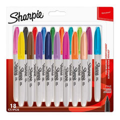 Sharpie Fine Tip Permanent Marker Assorted 18 Pieces - Al Masam Stationery LLC