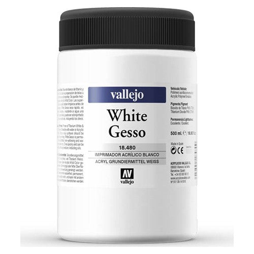 VALLEJO ACRYLIC ARTIST WHITE GESSO 480-500 ML. - Al Masam Stationery LLC