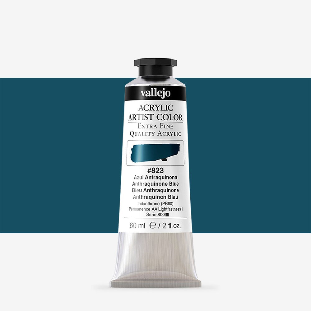 VALLEJO ACRYLIC ARTIST 823: 60 ML. ANTHRAQUINONE BLUE - Al Masam Stationery LLC