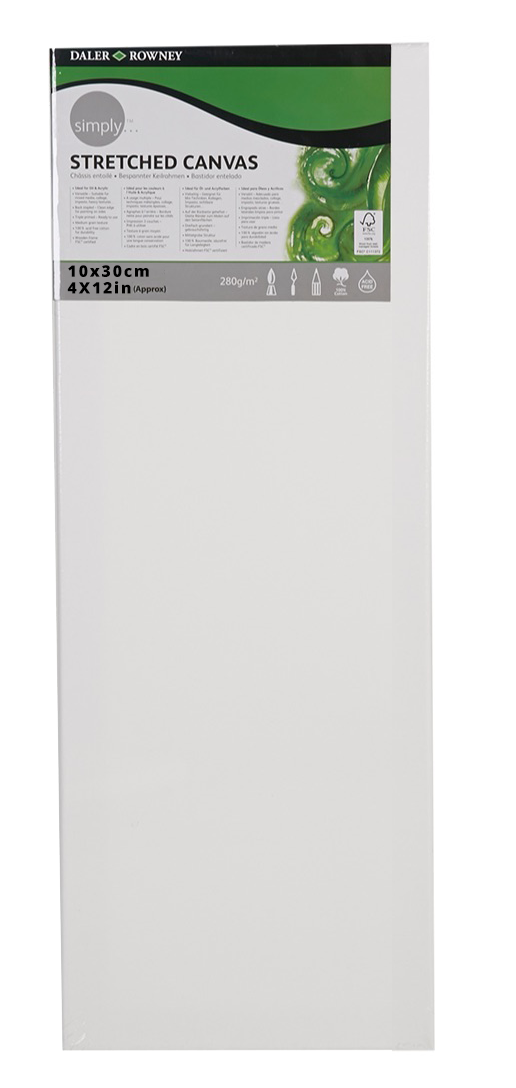 Daler Rowney Simply Stretched Canvas 10*30m/4*12" - Al Masam Stationery LLC