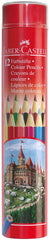 FABER-CASTELL Round Tin 12 Color Redline Col Pencil - Al Masam Stationery LLC