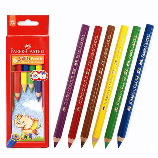 FABER-CASTELL Jumbo Color Pencils 6 Color - Al Masam Stationery LLC