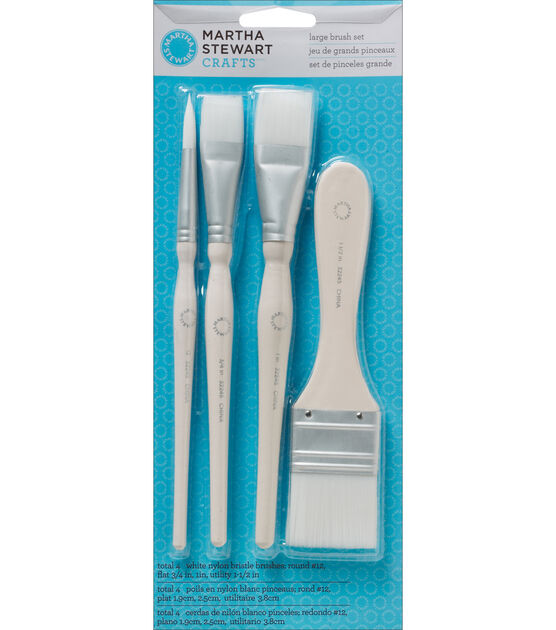 Martha Stewart Large Basecoat Brush Set Of 4 - MSP 17656 - Al Masam Stationery LLC Main image