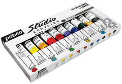 PEBEO STUDIO ACRYLICS SET 20 ASSORTED 20 ML TUBES WITH BRUSH - Al Masam Stationery LLC