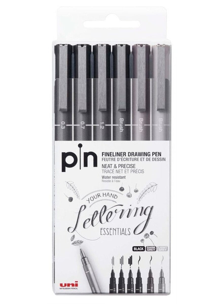 Mitsubishi Uni Pin Fine Liner Lettering Pack - Al Masam Stationery LLC Main image