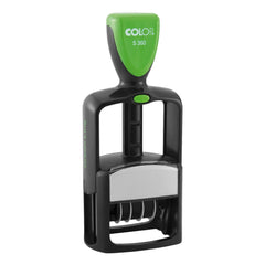 With the COLOP S.I STAMP 30X45 (5203), you can easily and efficiently create clean and professional impressions. Featuring a 30x45 mm stamp, this product allows for precise and accurate markings. Save time and effort with the reliable and durable COLOP S.I STAMP 30X45 (5203).  Plastic (A special resistant combination of ABS and POM) framed self-inking text stamp. Generates a day/month/year date format surrounded by an individual text in a rectangular size.