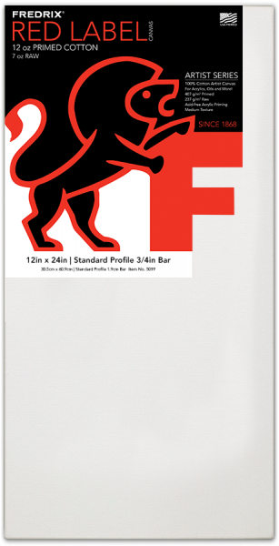 Fredrix TARA Stretched Canvas Gal Wrap 1-3/8"Bar (12 x 24)"or (30.48 x 60.96)cm - Al Masam Stationery LLC