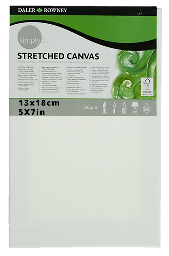 Daler Rowney Simply Stretched Canvas 13*8cm/5*7" - Al Masam Stationery LLC