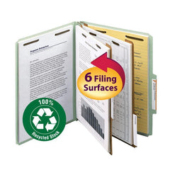 SMEAD 100% RECYCLED PRESSBOARD CLASSIFICATION FILE FOLDER DIVIDERS 2" GREEN