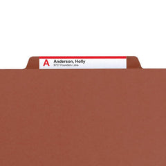 SMEAD 100% RECYCLED PRESSBOARD CLASSIFICATION FOLDER 2" RED