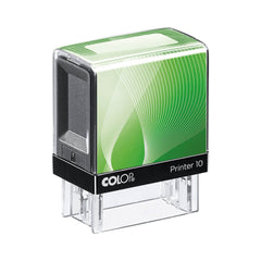 This COLOP GREEN SPAREPAD is specifically designed to work with the PRINTER 10 model, ensuring high-quality and efficient printing. Its eco-friendly composition makes it a sustainable choice, reducing environmental impact. Trust in our expertise for optimal performance and a guilt-free printing experience.  The smallest model in its group - generates a rectangular imprint. This very common format is particularly suited to addresses.