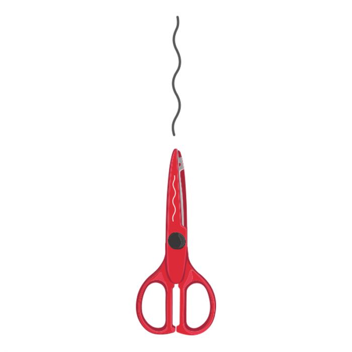 Blister pack zig-zag scissors, wavy edge
