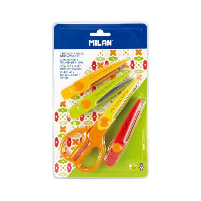 Blister pack zig-zag scissors with 4 interchangeable blades - Al Masam Stationery LLC Main image