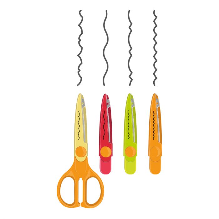 Blister pack zig-zag scissors with 4 interchangeable blades Secondary image