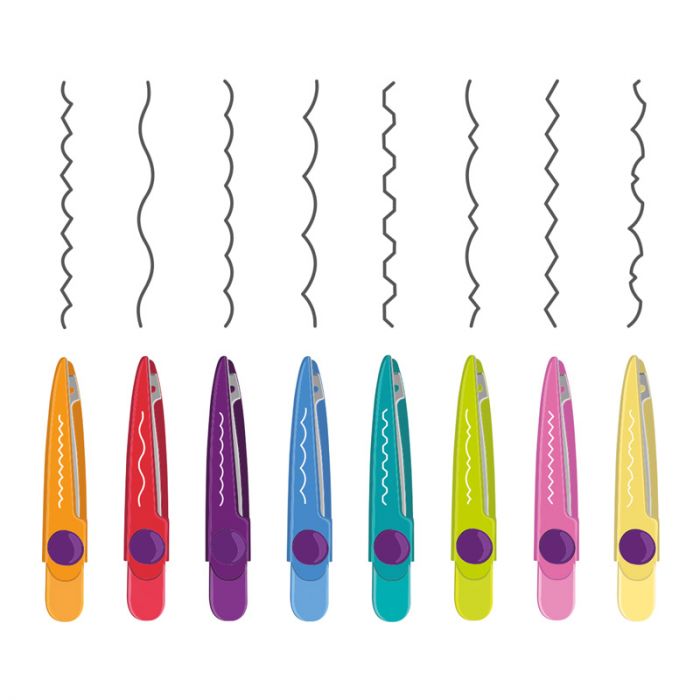 Blister pack zig-zag scissors with 8 interchangeable blades Secondary image