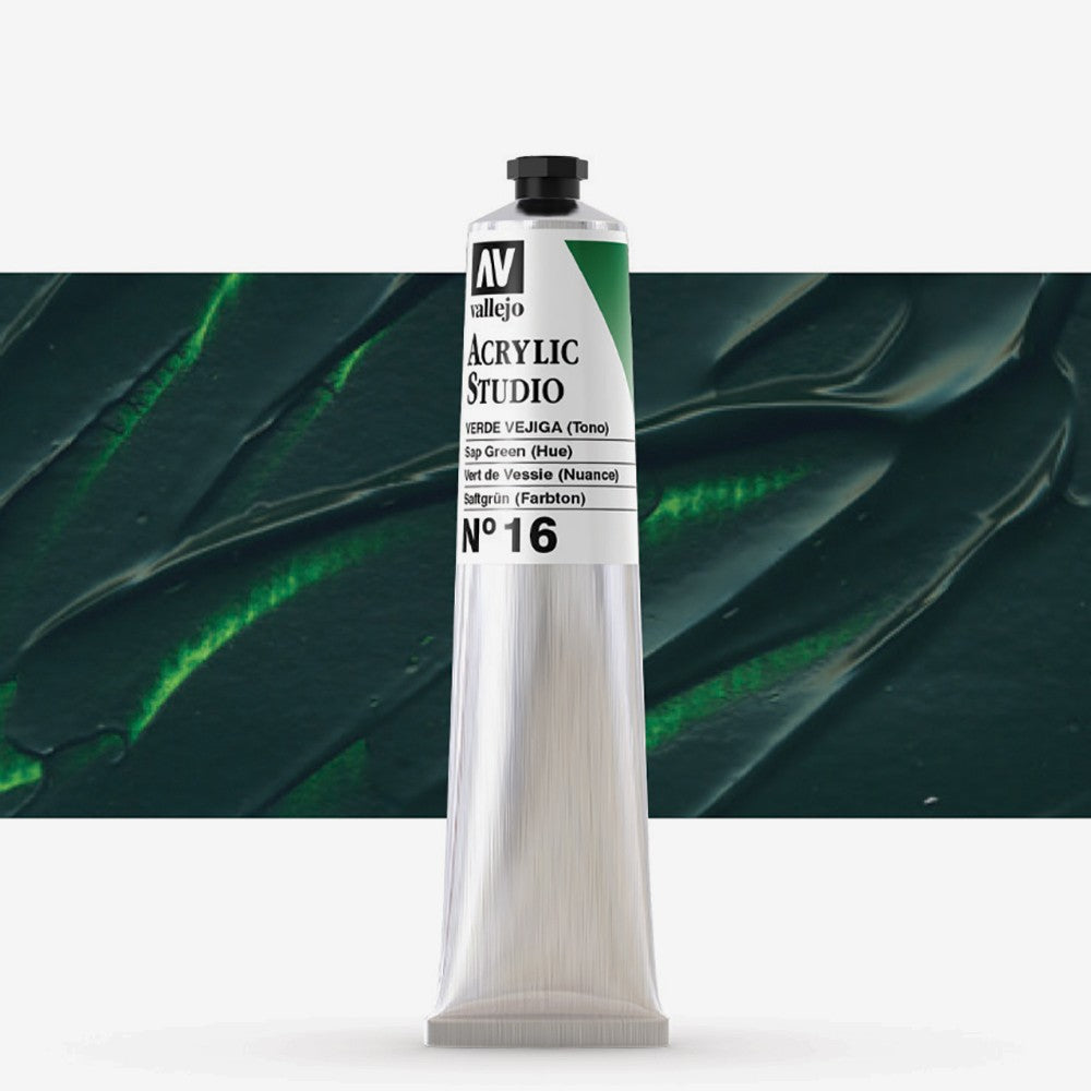VALLEJO ACRYLIC STUDIO 16:58ML. SAP GREEN - Al Masam Stationery LLC