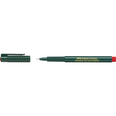 FABER-CASTELL Multimark Super Fine S Permanent 0.4mm Pkt of 10pc Red - Al Masam Stationery LLC