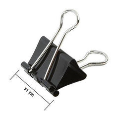 Securely organize your documents with our durable 51mm Binderclip. This sleek and functional office essential will keep your important paperwork together, preventing loss or damage. The strong grip guarantees your papers will stay in place, leaving you stress-free and organized.  Spring-tight clip keeps files bound together, preventing papers from slipping or pulling out Leaves papers intact when removed The handles can be removed for permanent binding Size: 51mm