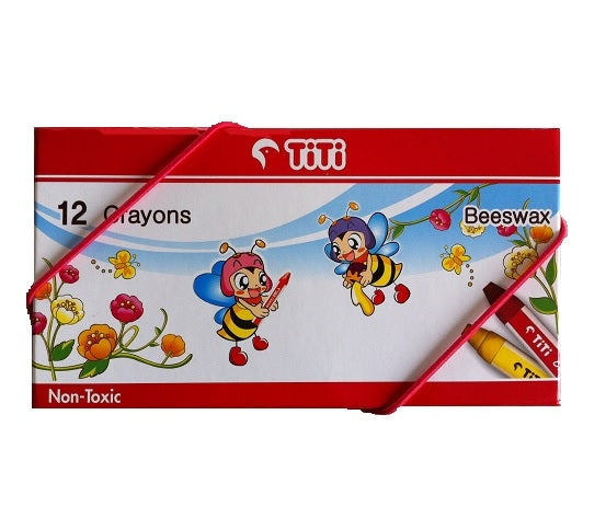 TITI Bee Wax Triangular Crayon 12 Color 13mm x 83mm - Al Masam Stationery LLC