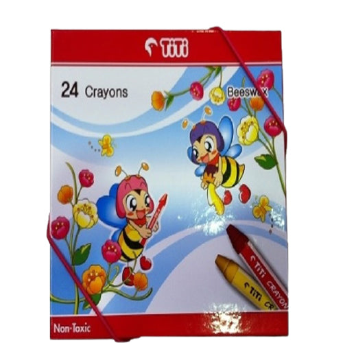 TITI Bee Wax Triangular Crayon 24 Color 13mm x 83mm - Al Masam Stationery LLC