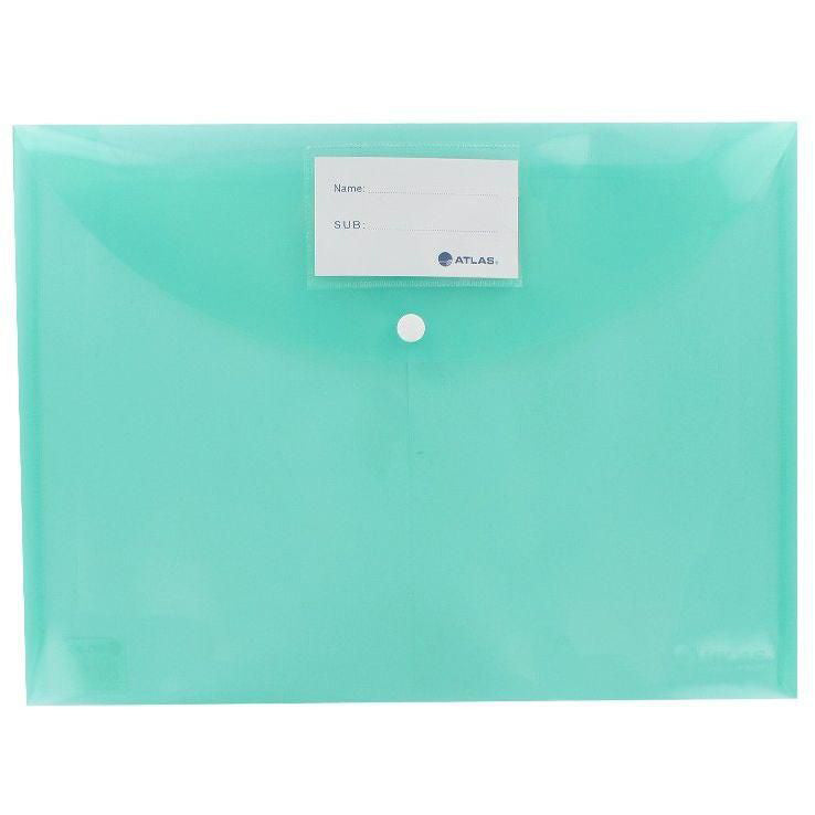 Atlas Doucment Bag Cube With Card & Button F/S Green - Al Masam Stationery LLC Main image